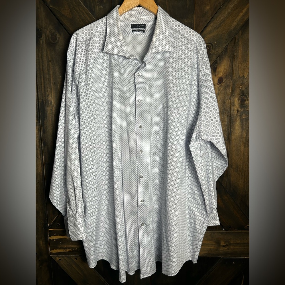 Shaquille O'Neal XLG Big Fit Cooling Stretch Button Up 20 34/35 White Diamond